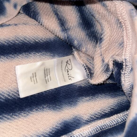 Rails Ramona Tie Dye Striped Sweater Sweatshirt In Indigo Blue and Pink XS - Picture 7 of 7